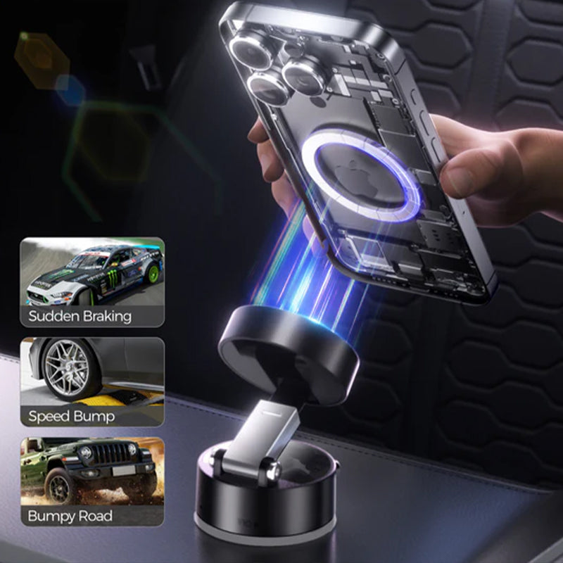 Magnetic Car Mobile Holder with Vacuum Suction Cup and magnet for MagSafe